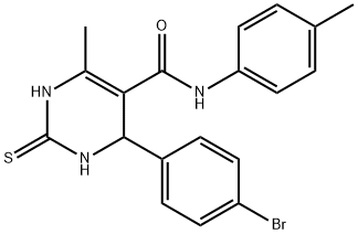 4-(4-bromophenyl)-6-methyl-N-(4-methylphenyl)-2-thioxo-1,2,3,4-tetrahydro-5-pyrimidinecarboxamide Structure