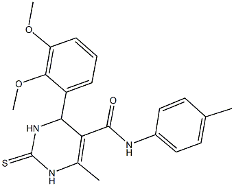 4-(2,3-dimethoxyphenyl)-6-methyl-N-(4-methylphenyl)-2-thioxo-1,2,3,4-tetrahydro-5-pyrimidinecarboxamide 구조식 이미지