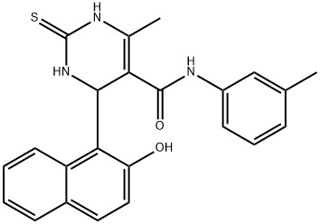 4-(2-hydroxy-1-naphthyl)-6-methyl-N-(3-methylphenyl)-2-thioxo-1,2,3,4-tetrahydro-5-pyrimidinecarboxamide Structure