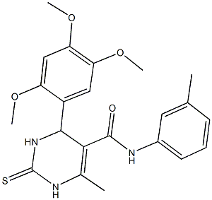 6-methyl-N-(3-methylphenyl)-2-thioxo-4-(2,4,5-trimethoxyphenyl)-1,2,3,4-tetrahydro-5-pyrimidinecarboxamide Structure