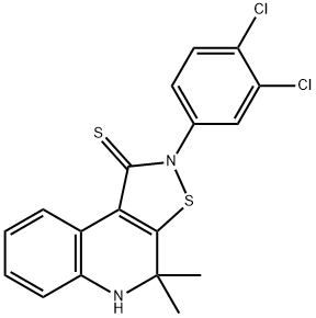 2-(3,4-dichlorophenyl)-4,4-dimethyl-4,5-dihydroisothiazolo[5,4-c]quinoline-1(2H)-thione 구조식 이미지