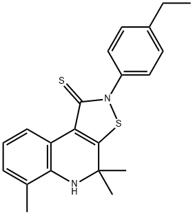 2-(4-ethylphenyl)-4,4,6-trimethyl-4,5-dihydroisothiazolo[5,4-c]quinoline-1(2H)-thione Structure