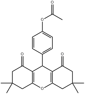 4-(3,3,6,6-tetramethyl-1,8-dioxo-2,3,4,5,6,7,8,9-octahydro-1H-xanthen-9-yl)phenyl acetate Structure