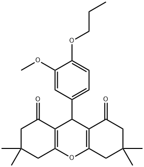 9-(3-methoxy-4-propoxyphenyl)-3,3,6,6-tetramethyl-3,4,5,6,7,9-hexahydro-1H-xanthene-1,8(2H)-dione Structure