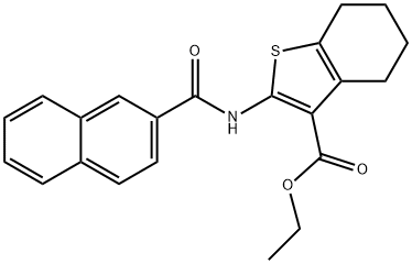 ethyl 2-(2-naphthoylamino)-4,5,6,7-tetrahydro-1-benzothiophene-3-carboxylate 구조식 이미지