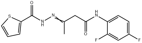 N-(2,4-difluorophenyl)-3-[(2-thienylcarbonyl)hydrazono]butanamide Structure