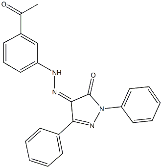 1,3-diphenyl-1H-pyrazole-4,5-dione 4-[(3-acetylphenyl)hydrazone] Structure