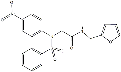 N-(2-furylmethyl)-2-[4-nitro(phenylsulfonyl)anilino]acetamide 구조식 이미지