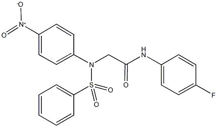 N-(4-fluorophenyl)-2-[4-nitro(phenylsulfonyl)anilino]acetamide 구조식 이미지