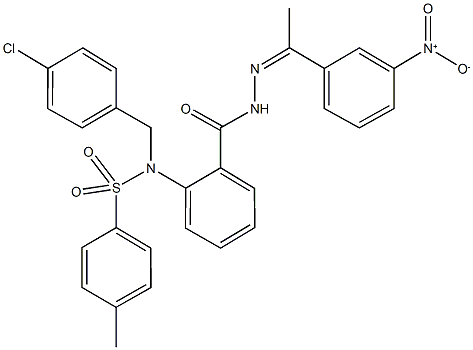 N-(4-chlorobenzyl)-N-(2-{[2-(1-{3-nitrophenyl}ethylidene)hydrazino]carbonyl}phenyl)-4-methylbenzenesulfonamide 구조식 이미지