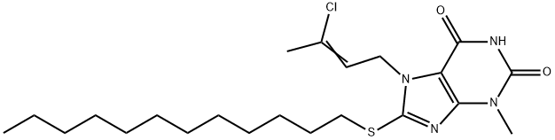 7-(3-chloro-2-butenyl)-8-(dodecylsulfanyl)-3-methyl-3,7-dihydro-1H-purine-2,6-dione 구조식 이미지