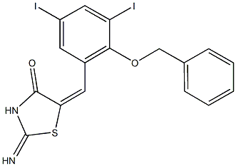 5-[2-(benzyloxy)-3,5-diiodobenzylidene]-2-imino-1,3-thiazolidin-4-one 구조식 이미지