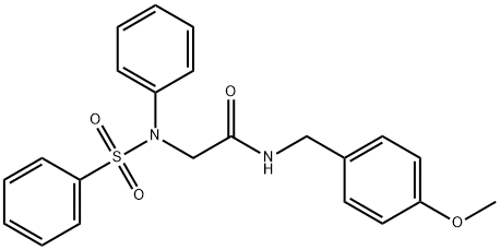 N-(4-methoxybenzyl)-2-[(phenylsulfonyl)anilino]acetamide 구조식 이미지