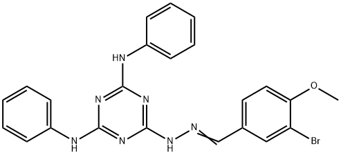 3-bromo-4-methoxybenzaldehyde (4,6-dianilino-1,3,5-triazin-2-yl)hydrazone Structure