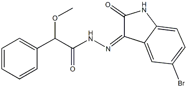 N'-(5-bromo-2-oxo-1,2-dihydro-3H-indol-3-ylidene)-2-methoxy-2-phenylacetohydrazide 구조식 이미지