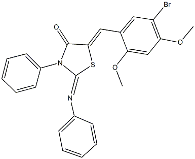 5-(5-bromo-2,4-dimethoxybenzylidene)-3-phenyl-2-(phenylimino)-1,3-thiazolidin-4-one Structure