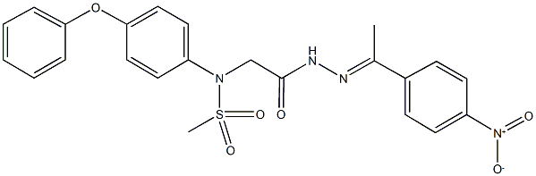 N-{2-[2-(1-{4-nitrophenyl}ethylidene)hydrazino]-2-oxoethyl}-N-(4-phenoxyphenyl)methanesulfonamide 구조식 이미지