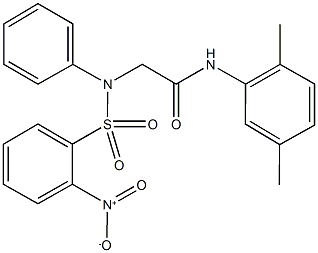 N-(2,5-dimethylphenyl)-2-[({2-nitrophenyl}sulfonyl)anilino]acetamide 구조식 이미지