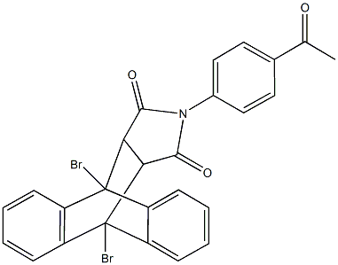 17-(4-acetylphenyl)-1,8-dibromo-17-azapentacyclo[6.6.5.0~2,7~.0~9,14~.0~15,19~]nonadeca-2,4,6,9,11,13-hexaene-16,18-dione Structure