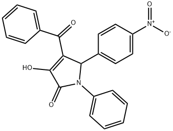 4-benzoyl-3-hydroxy-5-{4-nitrophenyl}-1-phenyl-1,5-dihydro-2H-pyrrol-2-one Structure