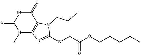 pentyl [(3-methyl-2,6-dioxo-7-propyl-2,3,6,7-tetrahydro-1H-purin-8-yl)sulfanyl]acetate 구조식 이미지