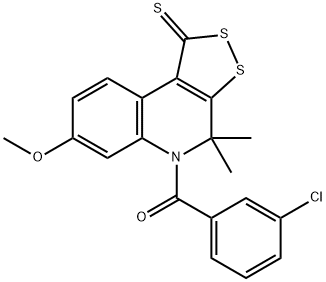 5-(3-chlorobenzoyl)-7-methoxy-4,4-dimethyl-4,5-dihydro-1H-[1,2]dithiolo[3,4-c]quinoline-1-thione Structure