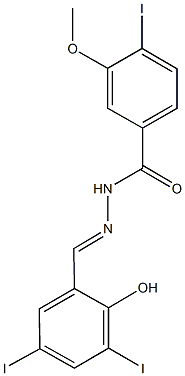 N'-(2-hydroxy-3,5-diiodobenzylidene)-4-iodo-3-methoxybenzohydrazide 구조식 이미지