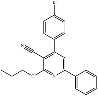 4-(4-bromophenyl)-6-phenyl-2-(propyloxy)pyridine-3-carbonitrile 구조식 이미지