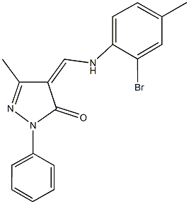 4-[(2-bromo-4-methylanilino)methylene]-5-methyl-2-phenyl-2,4-dihydro-3H-pyrazol-3-one 구조식 이미지