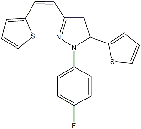 1-(4-fluorophenyl)-5-(2-thienyl)-3-[2-(2-thienyl)vinyl]-4,5-dihydro-1H-pyrazole 구조식 이미지