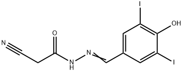 2-cyano-N'-(4-hydroxy-3,5-diiodobenzylidene)acetohydrazide Structure