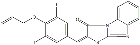 2-[4-(allyloxy)-3,5-diiodobenzylidene][1,3]thiazolo[3,2-a]benzimidazol-3(2H)-one 구조식 이미지