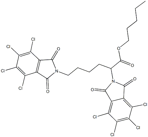 pentyl 2,6-bis(4,5,6,7-tetrachloro-1,3-dioxo-1,3-dihydro-2H-isoindol-2-yl)hexanoate 구조식 이미지