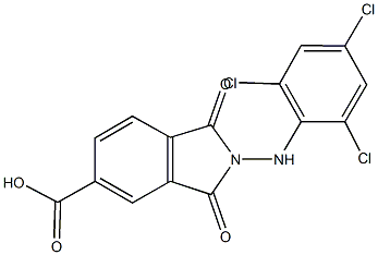 1,3-dioxo-2-[(2,4,6-trichlorophenyl)amino]-2,3-dihydro-1H-isoindole-5-carboxylic acid 구조식 이미지