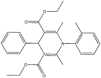 diethyl 2,6-dimethyl-1-(2-methylphenyl)-4-phenyl-1,4-dihydro-3,5-pyridinedicarboxylate 구조식 이미지