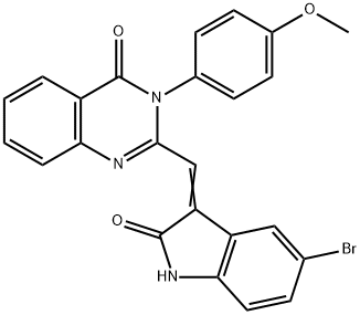 2-[(5-bromo-2-oxo-1,2-dihydro-3H-indol-3-ylidene)methyl]-3-(4-methoxyphenyl)-4(3H)-quinazolinone Structure