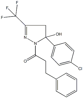 5-(4-chlorophenyl)-1-(3-phenylpropanoyl)-3-(trifluoromethyl)-4,5-dihydro-1H-pyrazol-5-ol Structure
