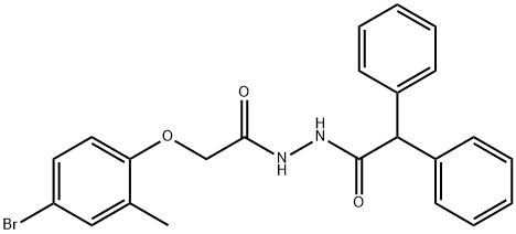 N'-[(4-bromo-2-methylphenoxy)acetyl]-2,2-diphenylacetohydrazide 구조식 이미지