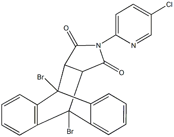 1,8-dibromo-17-(5-chloro-2-pyridinyl)-17-azapentacyclo[6.6.5.0~2,7~.0~9,14~.0~15,19~]nonadeca-2,4,6,9,11,13-hexaene-16,18-dione Structure