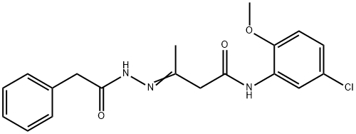 N-(5-chloro-2-methoxyphenyl)-3-[(phenylacetyl)hydrazono]butanamide 구조식 이미지