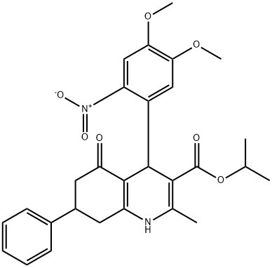 isopropyl 4-{2-nitro-4,5-dimethoxyphenyl}-2-methyl-5-oxo-7-phenyl-1,4,5,6,7,8-hexahydroquinoline-3-carboxylate Structure