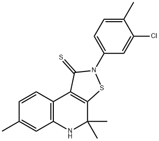 2-(3-chloro-4-methylphenyl)-4,4,7-trimethyl-4,5-dihydroisothiazolo[5,4-c]quinoline-1(2H)-thione 구조식 이미지