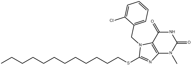 7-(2-chlorobenzyl)-8-(dodecylsulfanyl)-3-methyl-3,7-dihydro-1H-purine-2,6-dione Structure