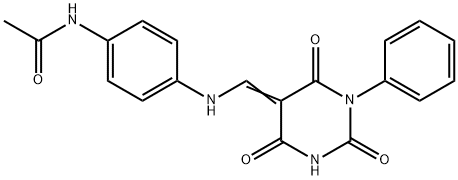 N-(4-{[(2,4,6-trioxo-1-phenyltetrahydro-5(2H)-pyrimidinylidene)methyl]amino}phenyl)acetamide 구조식 이미지