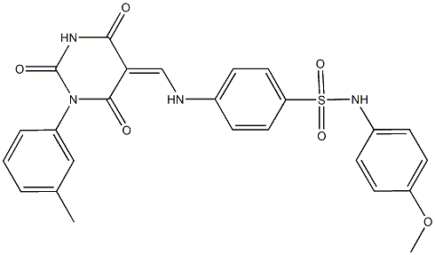 N-(4-methoxyphenyl)-4-{[(1-(3-methylphenyl)-2,4,6-trioxotetrahydro-5(2H)-pyrimidinylidene)methyl]amino}benzenesulfonamide Structure