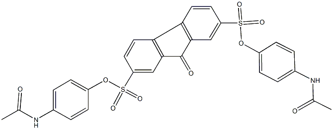 bis[4-(acetylamino)phenyl] 9-oxo-9H-fluorene-2,7-disulfonate Structure