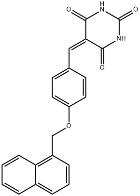 5-[4-(1-naphthylmethoxy)benzylidene]-2,4,6(1H,3H,5H)-pyrimidinetrione Structure