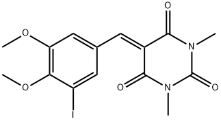 5-(3-iodo-4,5-dimethoxybenzylidene)-1,3-dimethyl-2,4,6(1H,3H,5H)-pyrimidinetrione Structure