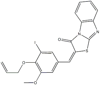 2-[4-(allyloxy)-3-iodo-5-methoxybenzylidene][1,3]thiazolo[3,2-a]benzimidazol-3(2H)-one 구조식 이미지