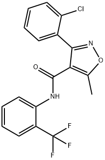 3-(2-chlorophenyl)-5-methyl-N-[2-(trifluoromethyl)phenyl]-4-isoxazolecarboxamide Structure
